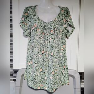 Anymeet Floral pleated blouse Sz-M